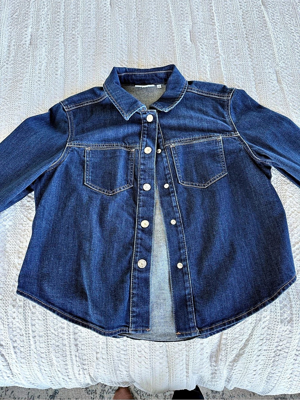 Chico's Denim Button Down Shirt Size Medium Like New